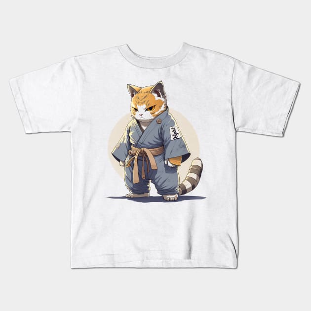 Cat-Jitsu Kids T-Shirt by DesignedbyWizards